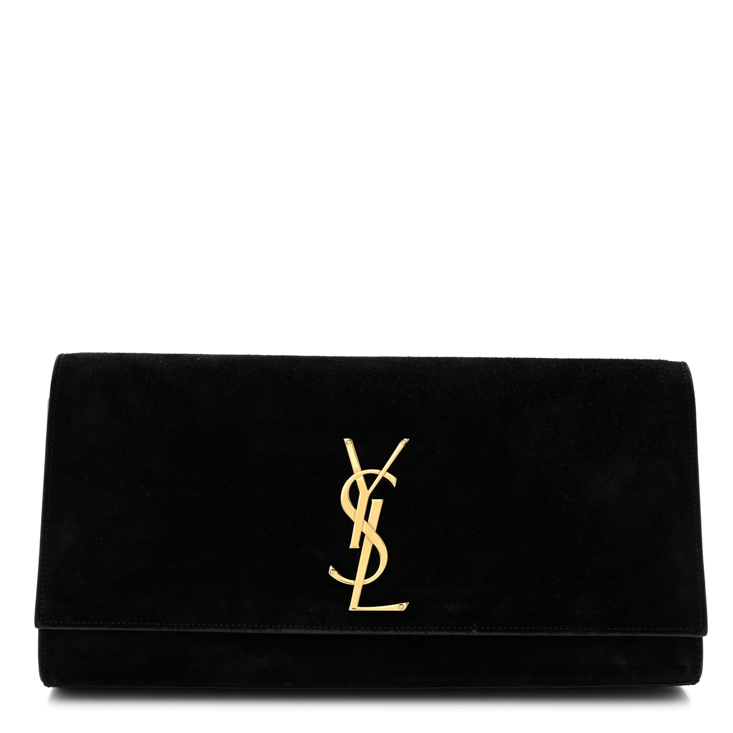 Saint Laurent Suede Classic Monogram Cassandre Clutch Clutch Black 1 of 7