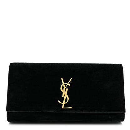 Saint Laurent Suede Classic Monogram Cassandre Clutch Clutch Black 1 of 7