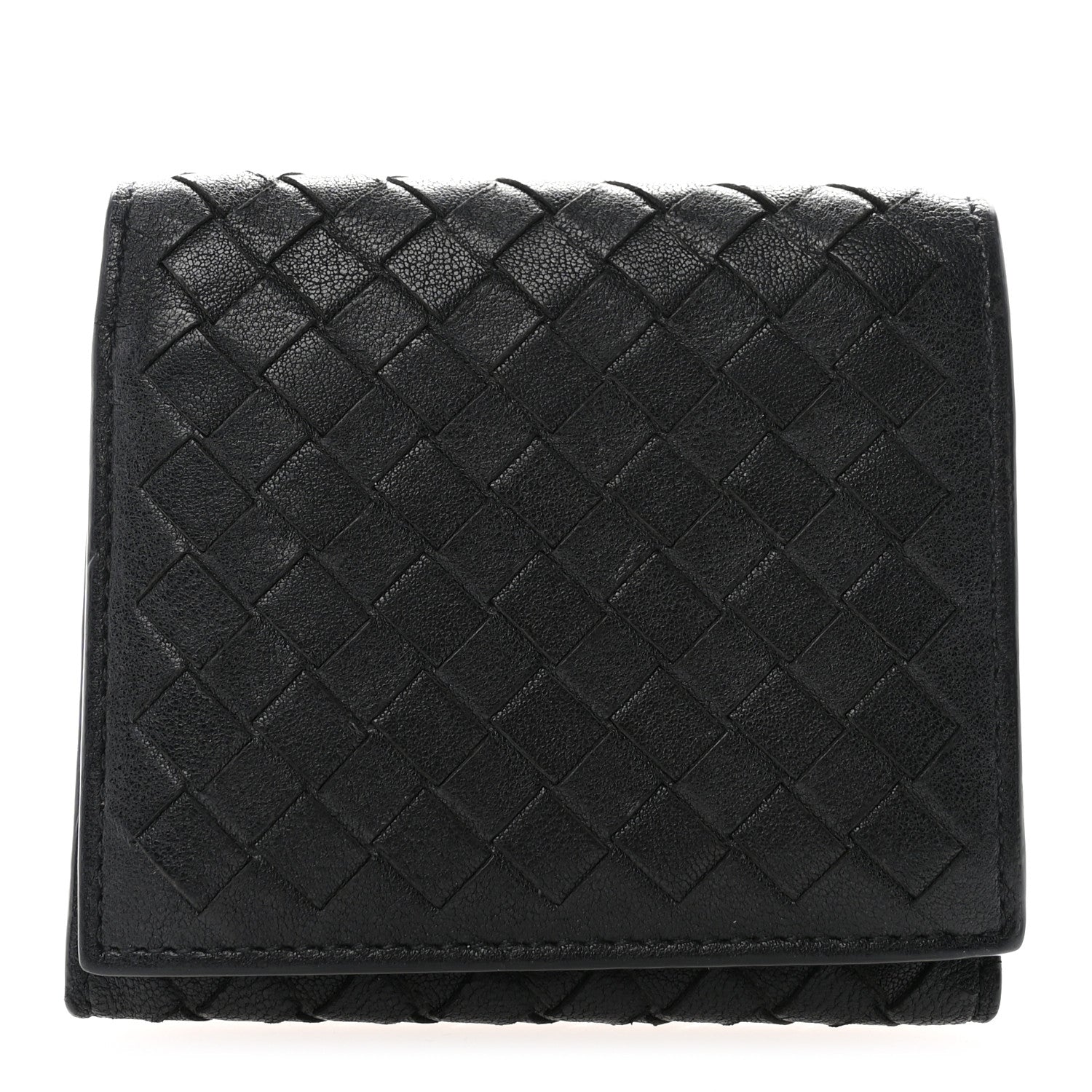 Bottega Veneta Nappa Intrecciato Tri-Fold Wallet Black 1 of 9