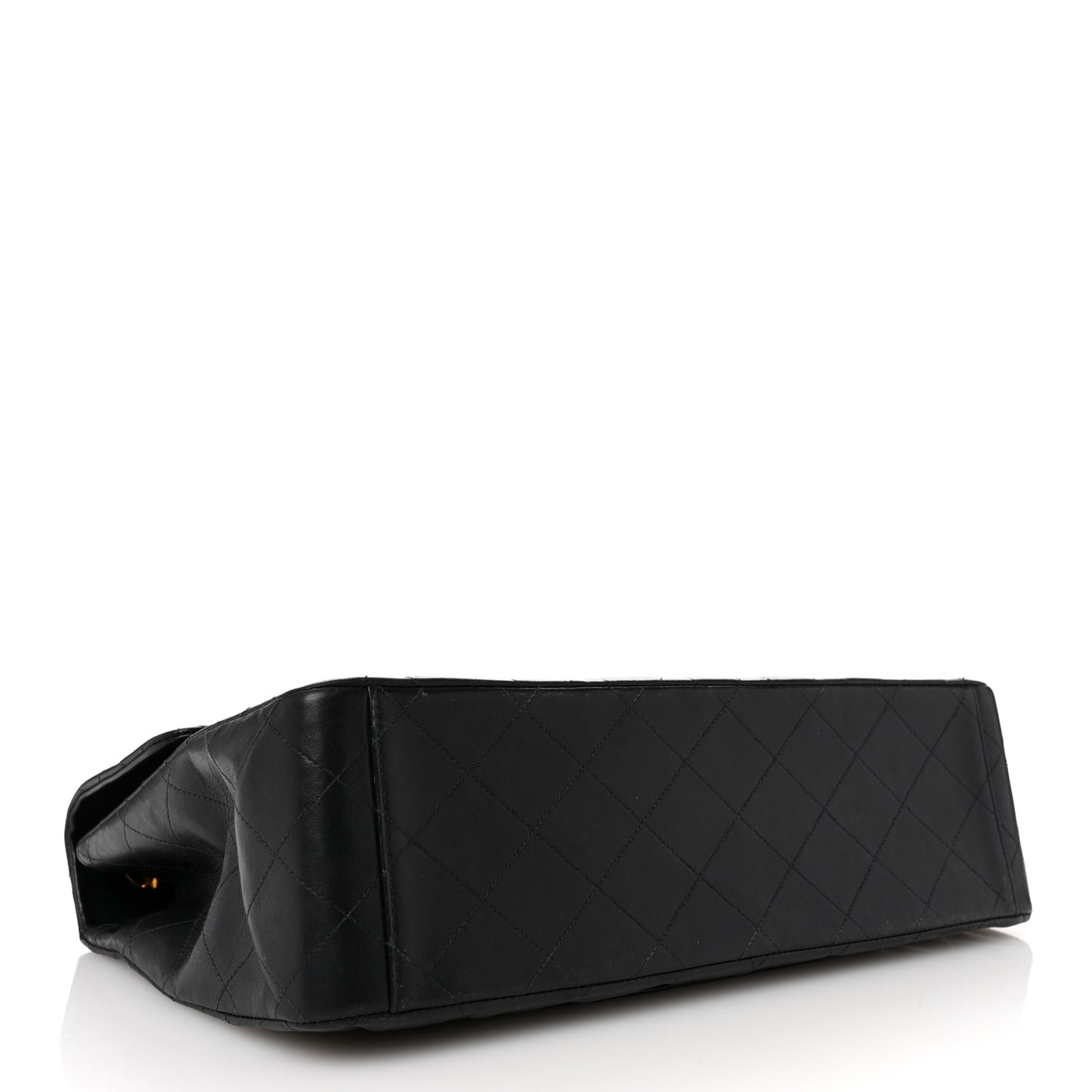 Lambskin Quilted XL Jumbo Single Flap Black