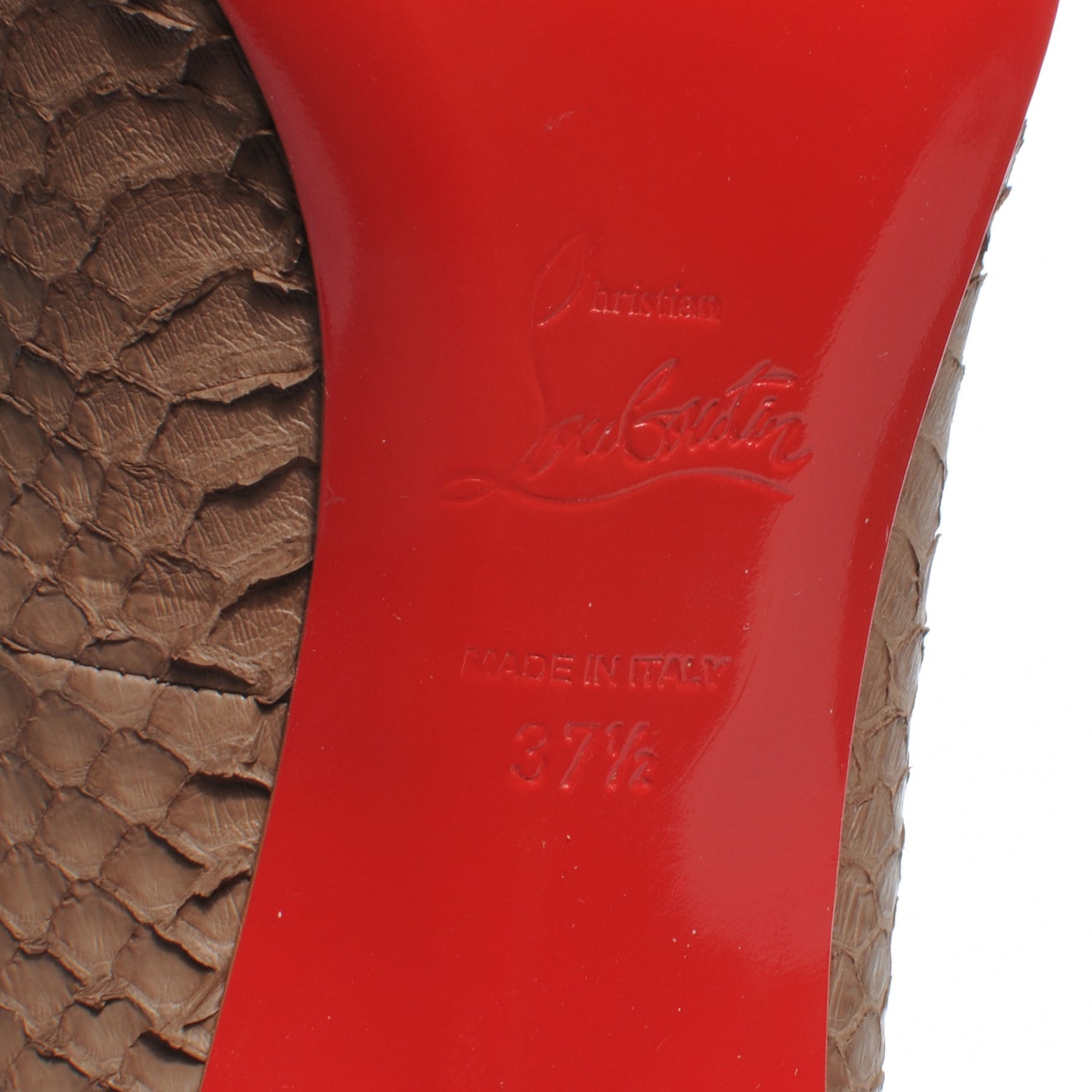 Christian Louboutin Watersnake Ron Ron 85 Pumps 37.5 Camel 6 of 7
