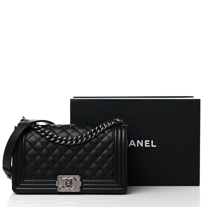 Chanel Caviar Quilted Medium Boy Flap Black 10 of 10