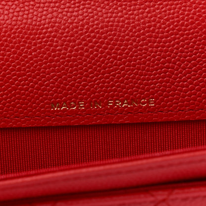 Chanel Caviar Quilted Flap Card Holder Wallet Red 7 of 8