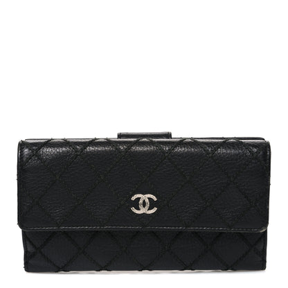 Chanel Calfskin Stitched CC Long Wallet Black 1 of 11