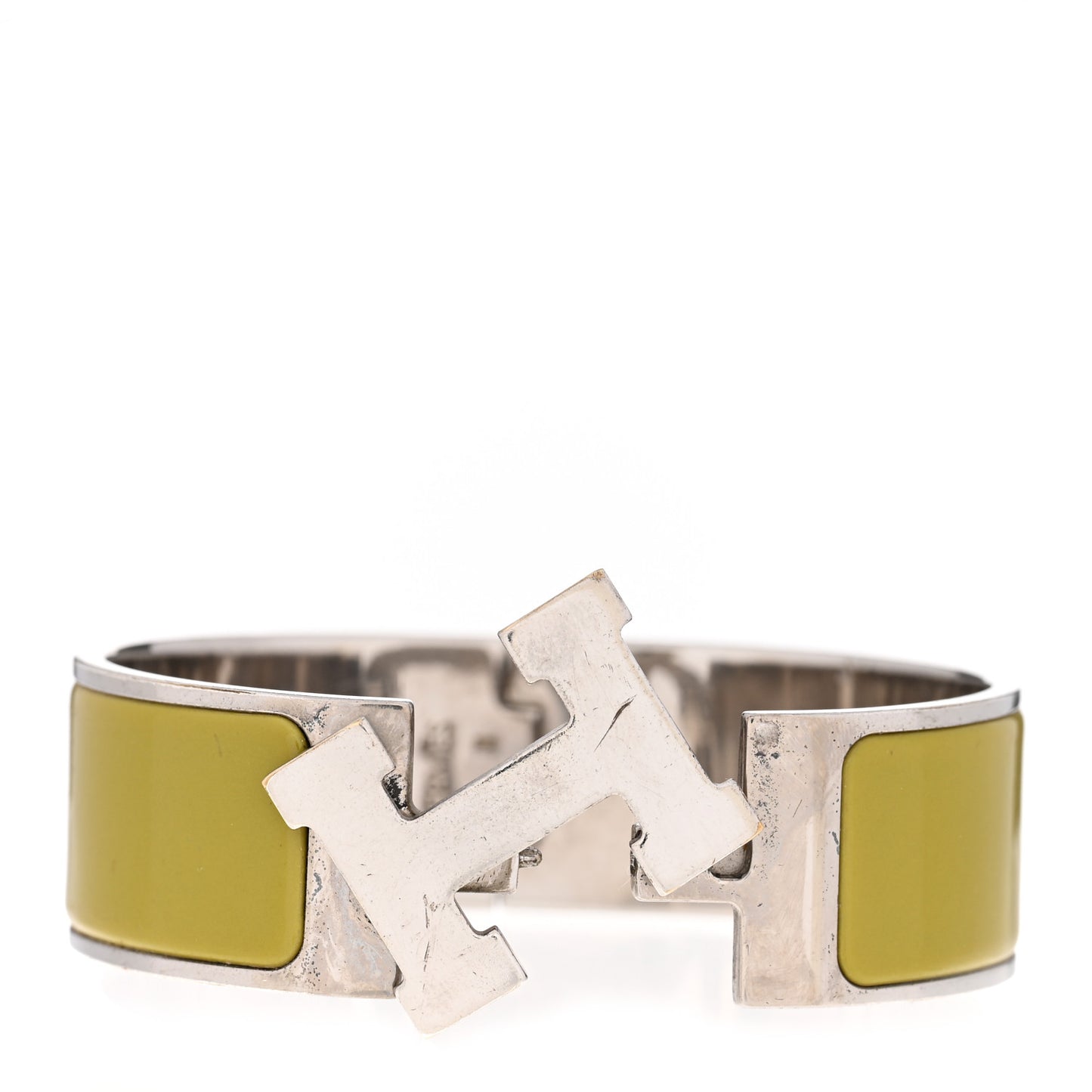 Enamel Wide Clic Clac H Bracelet GM Vert Olive