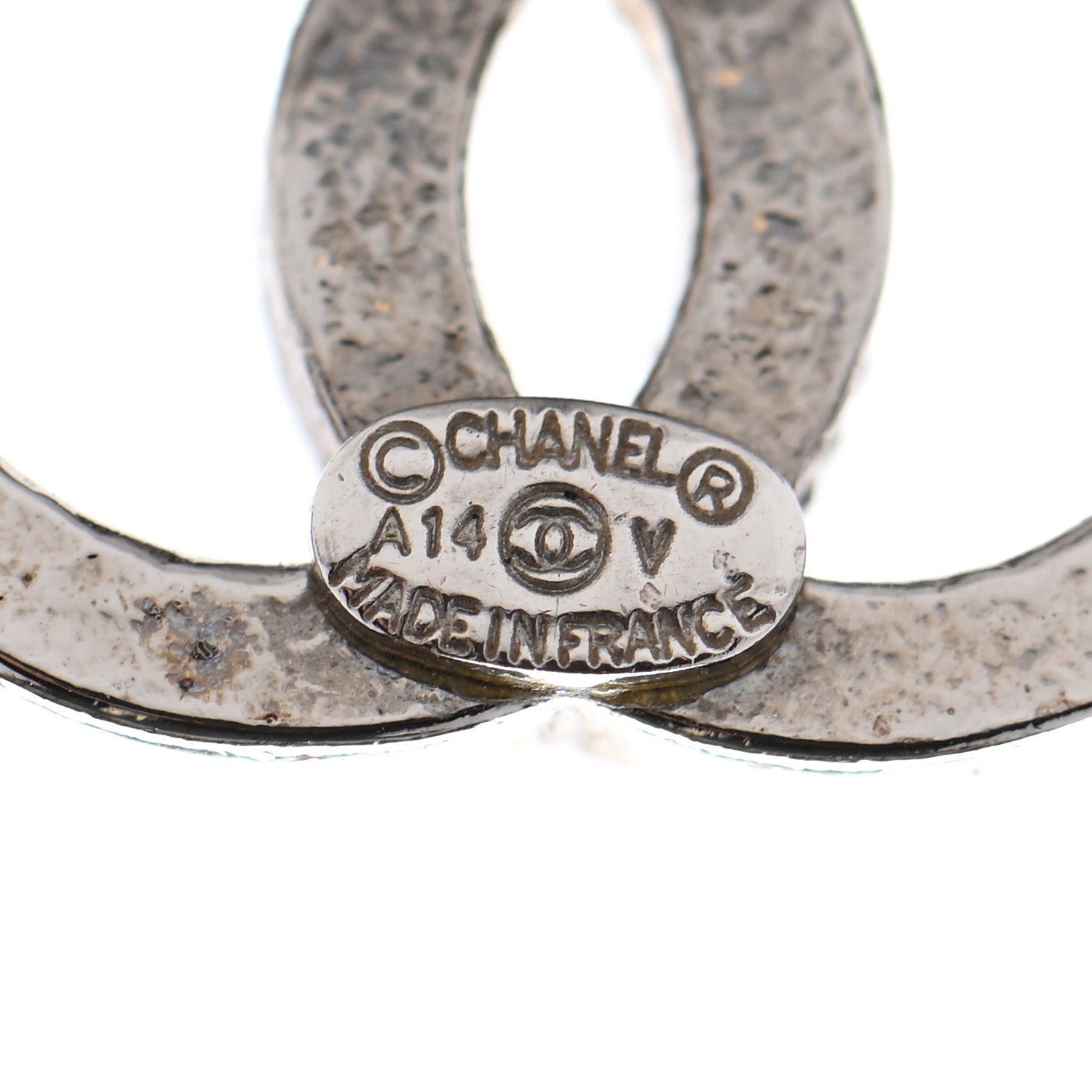 Chanel Crystal CC Earrings Silver 4 of 4