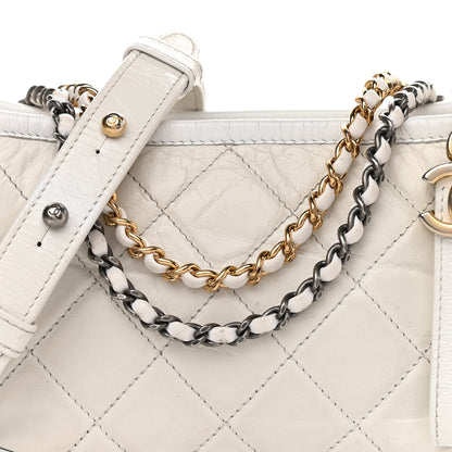 Chanel Aged Calfskin Quilted Small Gabrielle Hobo White 8 of 13