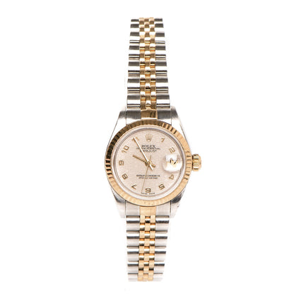 Rolex Stainless Steel 18K Yellow Gold 26mm Oyster Perpetual Datejust Watch White Jubilee 79173 1 of 7