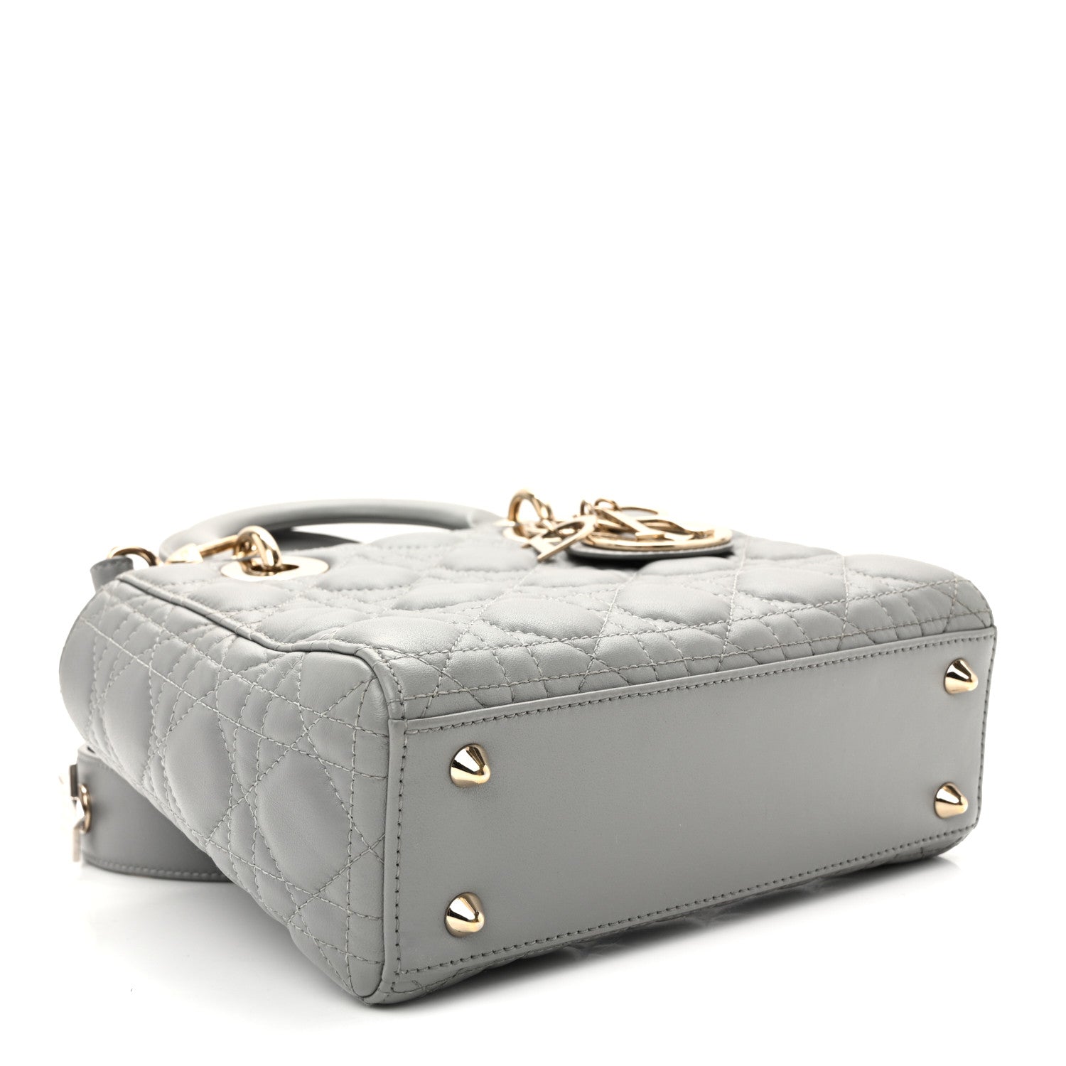 Christian Dior Lambskin Cannage Small My ABCDior Lady Dior Grey 4 of 11
