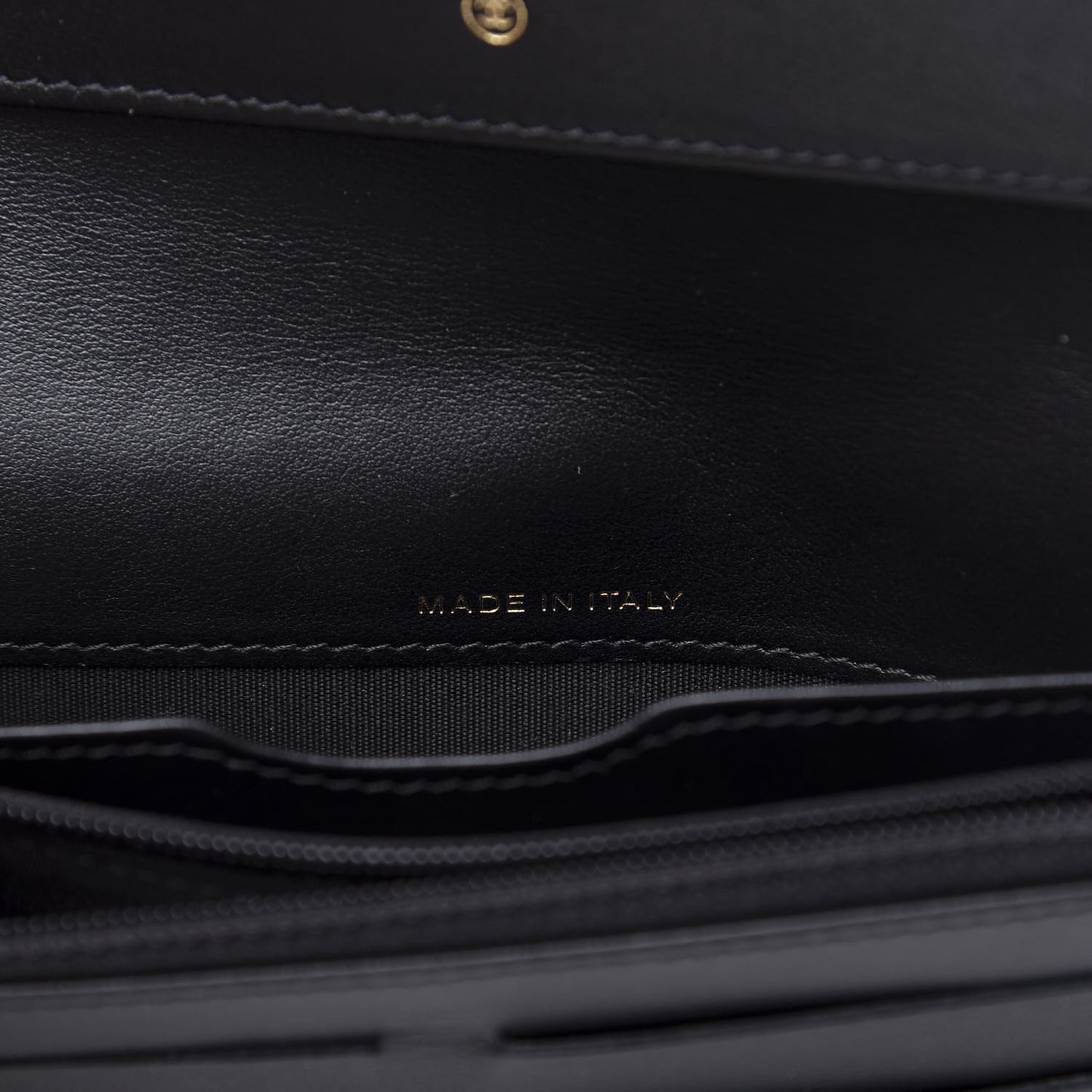 Glazed Calfskin Quilted Long Wallet With Handle Black