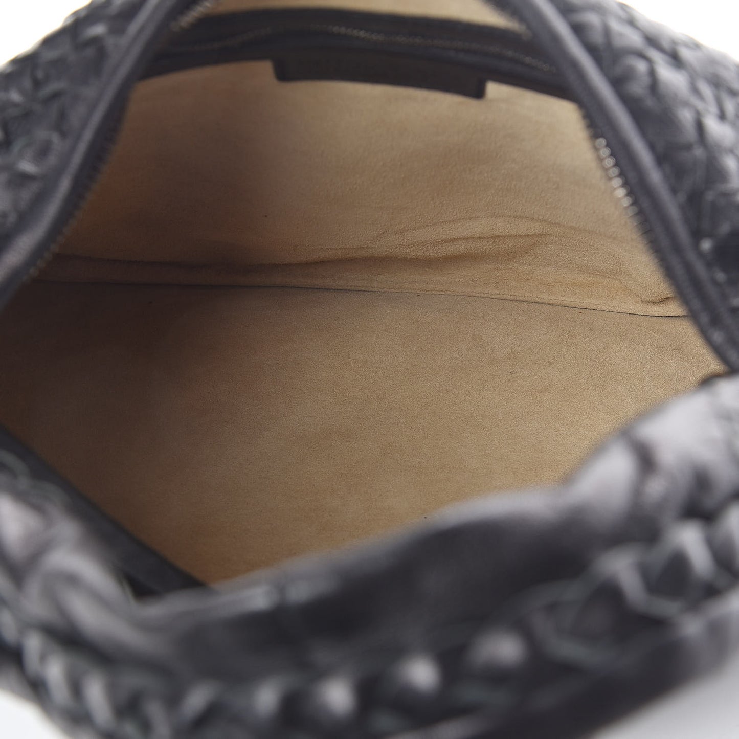 Nappa Intrecciato Embossed Medium Veneta Hobo Black