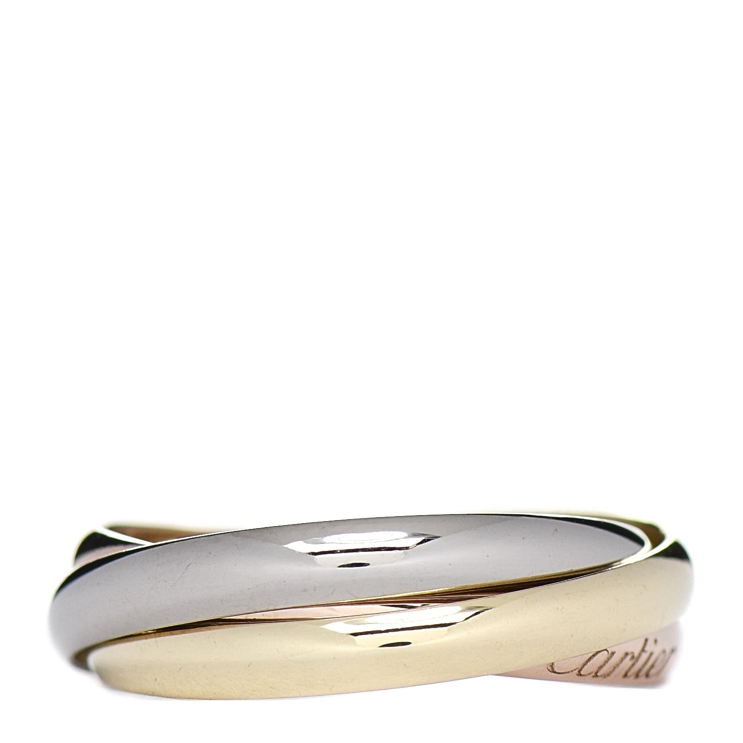 Cartier 18K Pink Yellow White Gold Small Trinity Ring 54 6.75 3 of 5