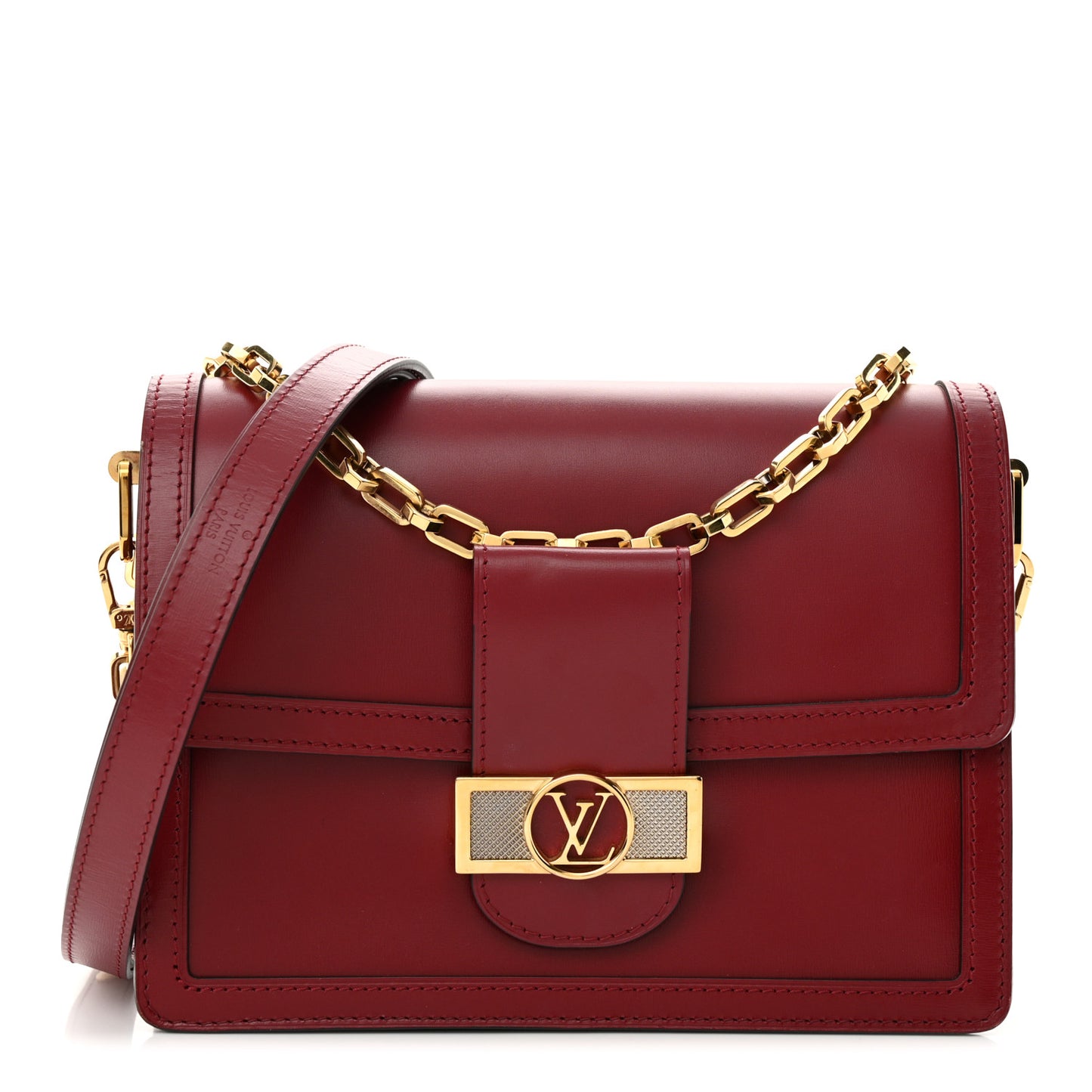 LOUIS VUITTON Smooth Calfskin Dauphine MM Cherry Berry