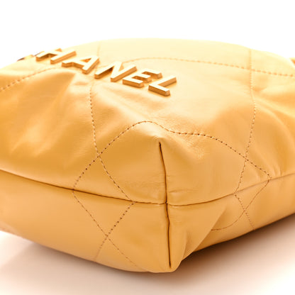 Chanel Shiny Calfskin Quilted Mini Chanel 22 Yellow 10 of 10