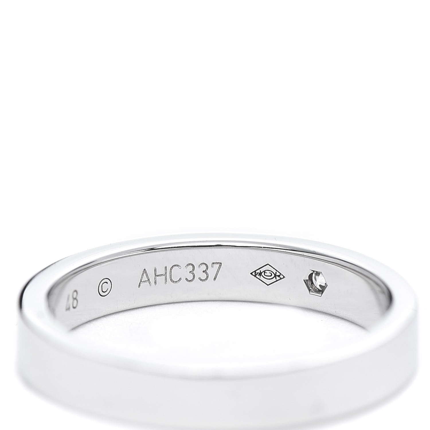 Cartier Platinum Diamond 3mm C De Wedding Band Ring 48 4.5 6 of 6