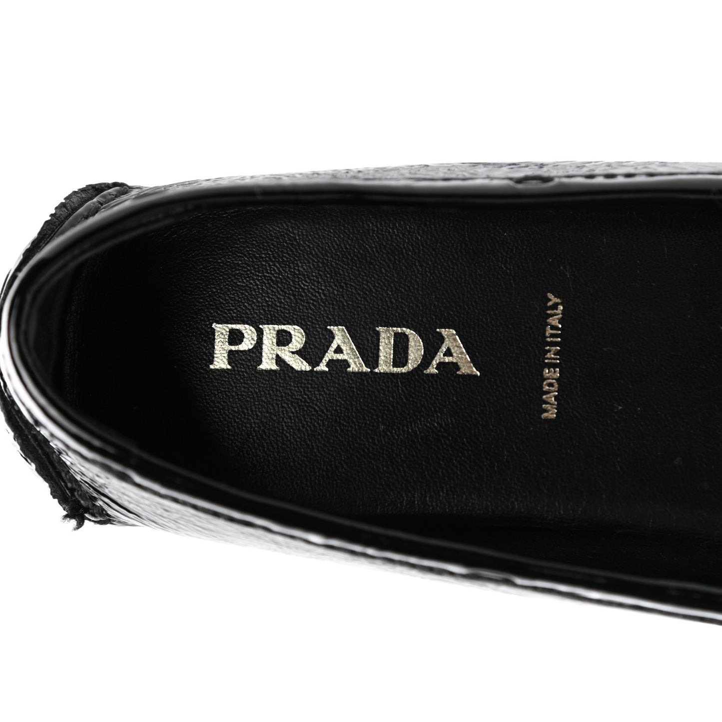 Patent Calfskin Logo Loafers 37.5 Black