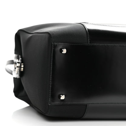 Salvatore Ferragamo Calfskin Canvas Top Handle Bag Black 8 of 10