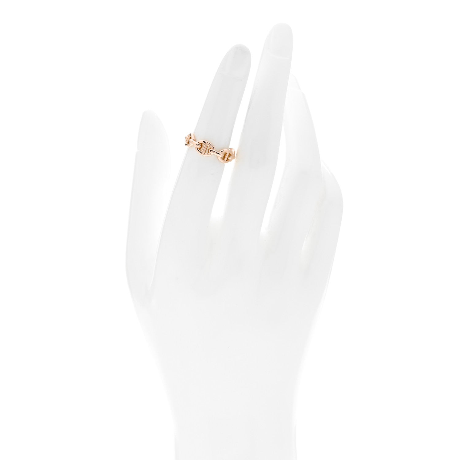 Hermes 18K Rose Gold PM Chaine D'Ancre Enchainee Ring 50 5.5 2 of 6