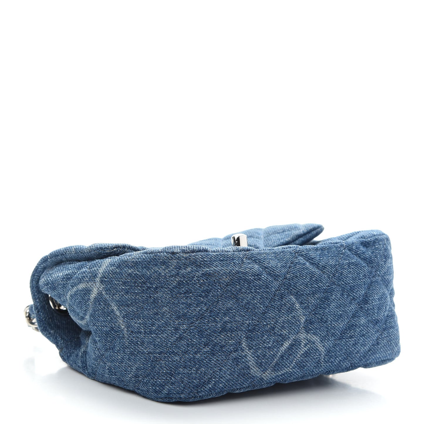 Denim CC Quilted Mini Square Flap Blue