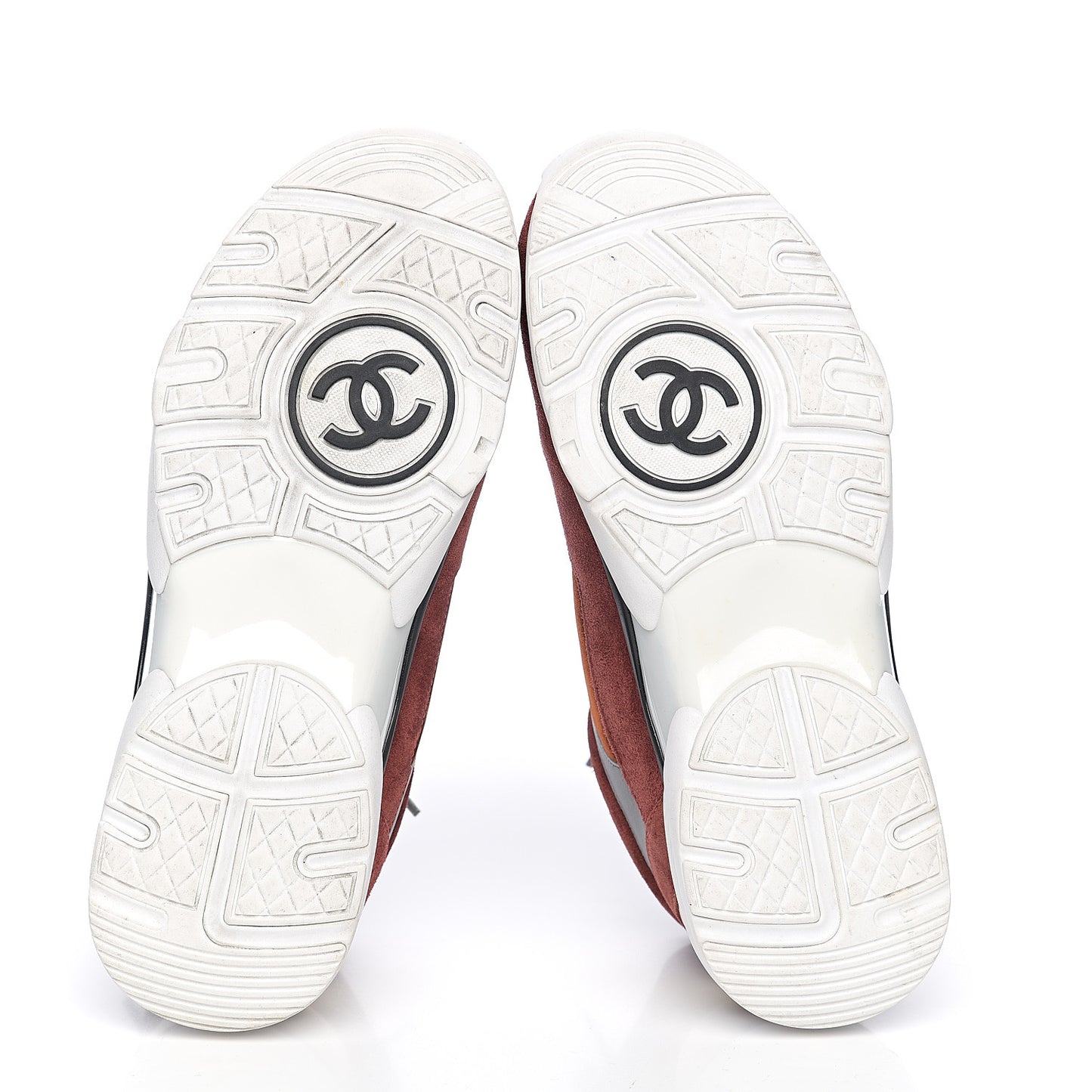 Suede Velvet Lambskin CC Sneakers 40 Burgundy Grey