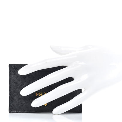 Prada Saffiano Metal Card Case Black 2 of 7