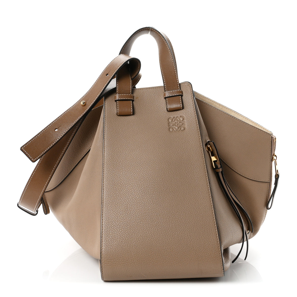 Calfskin Medium Hammock Shoulder Bag Sand Mink