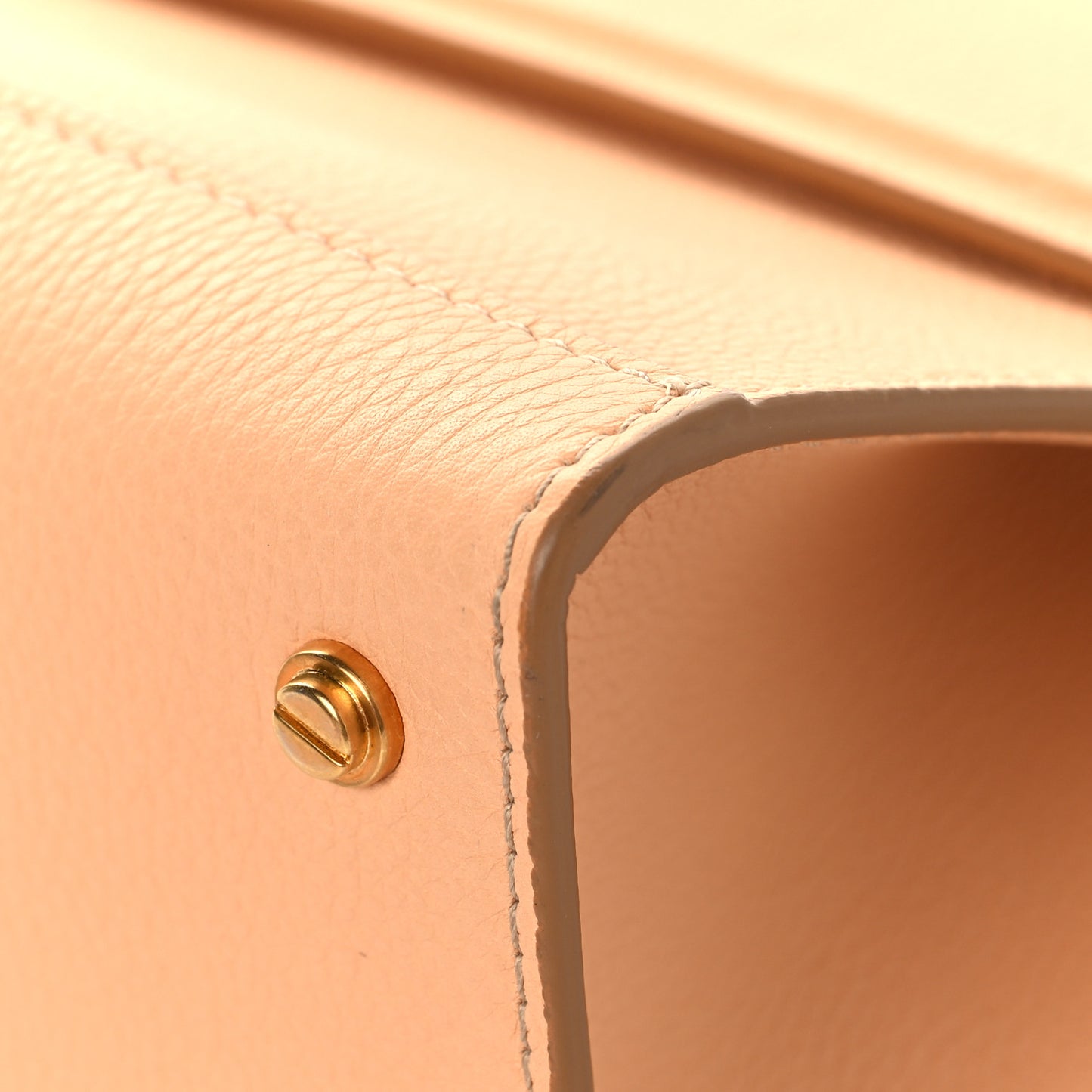 Grained Calfskin Mini Horizon Satchel Beige