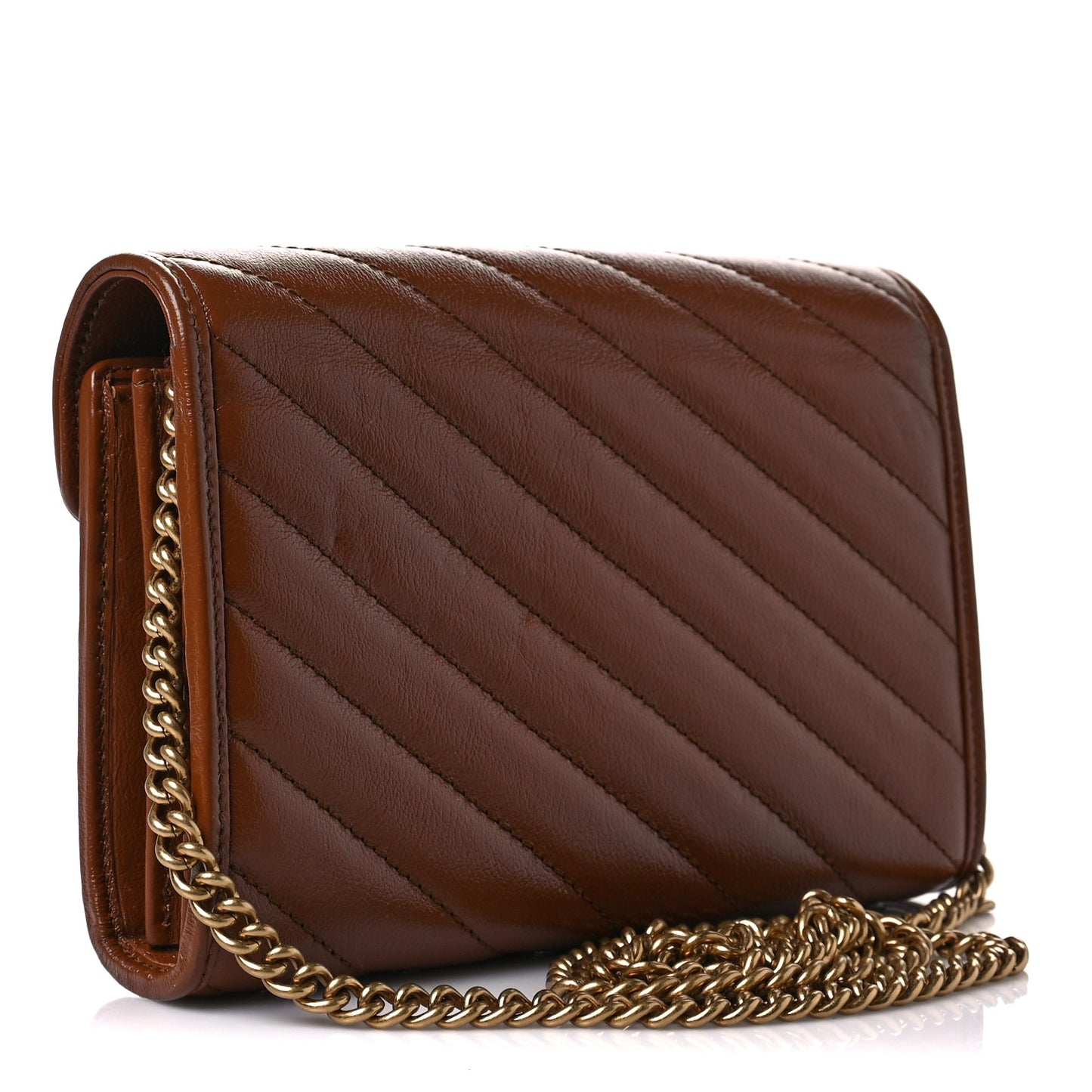 Azalea Calfskin Matelasse Diagonal GG Marmont Chain Wallet Cuir