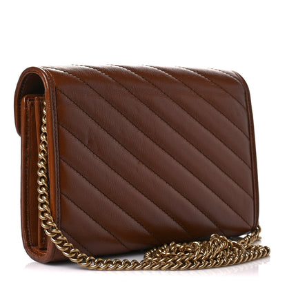 Gucci Azalea Calfskin Matelasse Diagonal GG Marmont Chain Wallet Cuir 3 of 6