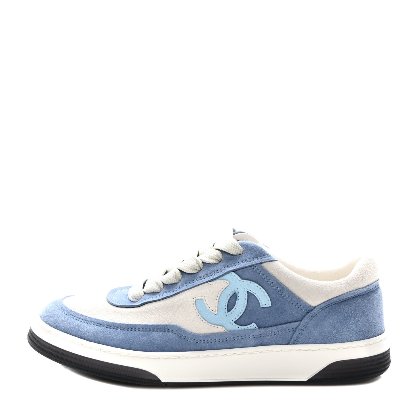 Suede Kidskin Womens CC Sneakers 37.5 White Blue