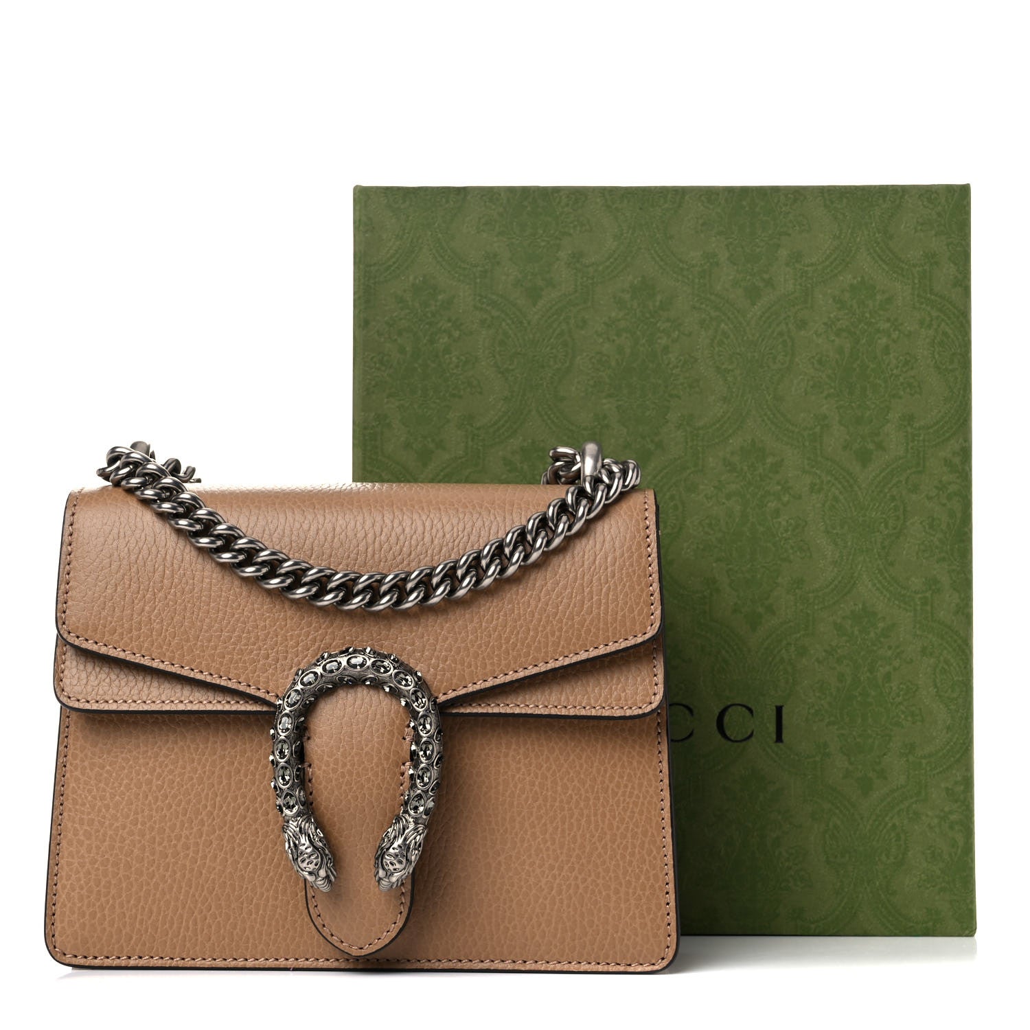 Gucci Dollar Calfskin Crystal Mini Dionysus Shoulder Bag Natural Tan Black Diamond 10 of 10