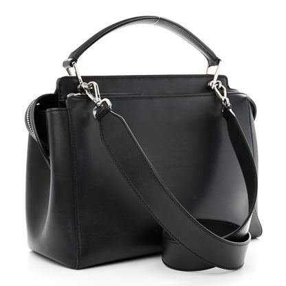 Fendi Vitello Baltico Dolce DotCom Satchel Black Blue Royal 3 of 12