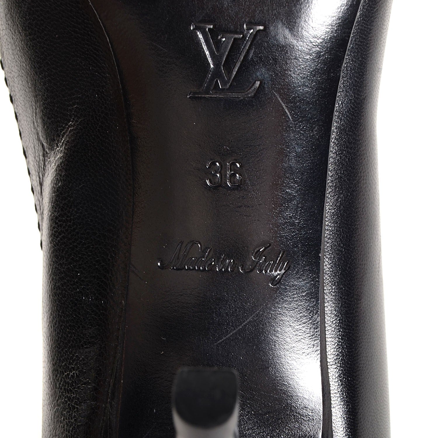 Louis Vuitton LOUIS VUITTON Leather Pointed Toe Cube Pumps 36 Black 8 of 8