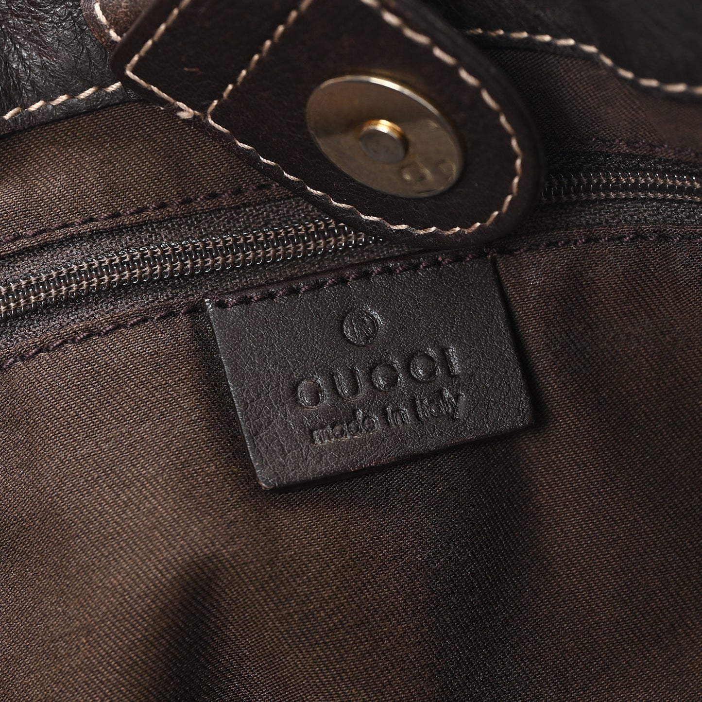 Monogram Medium D Gold Tote Bag Brown