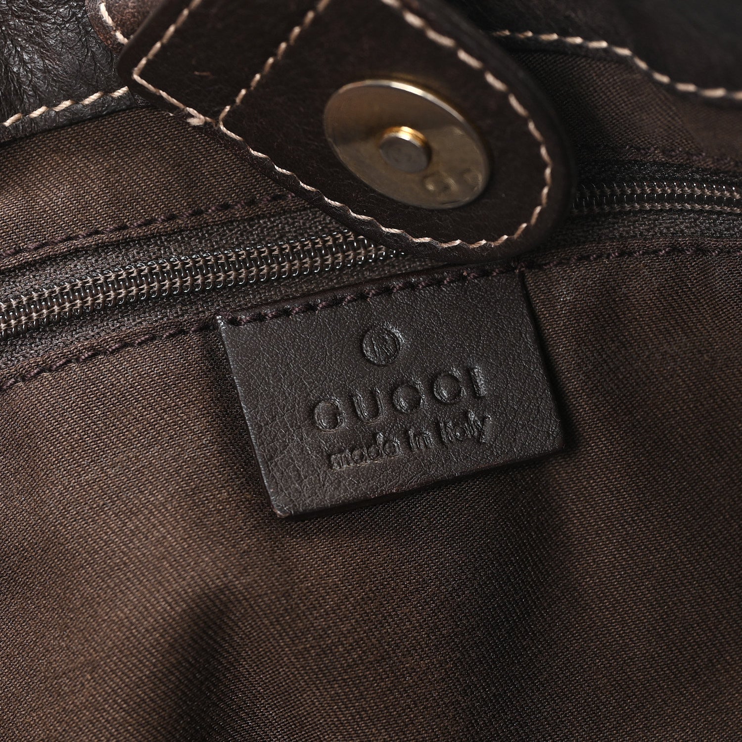 Gucci Monogram Medium D Gold Tote Bag Brown 6 of 10