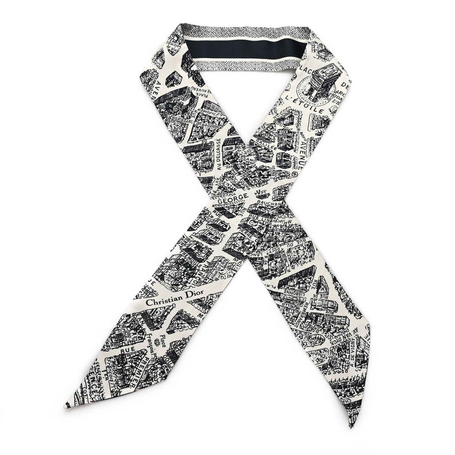 Silk Plan De Paris Mitzah Scarf Beige Black
