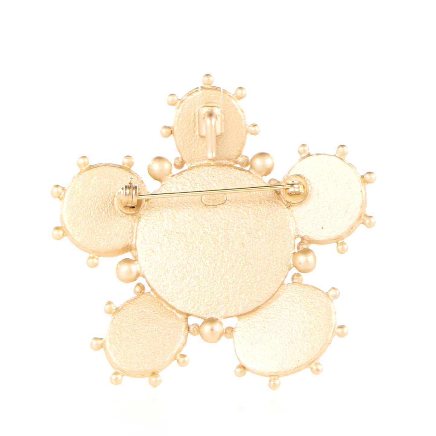 Tweed Gripoix Crystal Pearl CC Brooch Gold