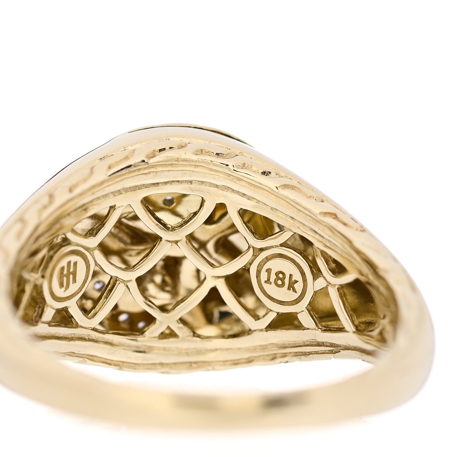 John Hardy 18K Yellow Gold Diamond Legends Naga Signet Ring 57 8 5 of 6