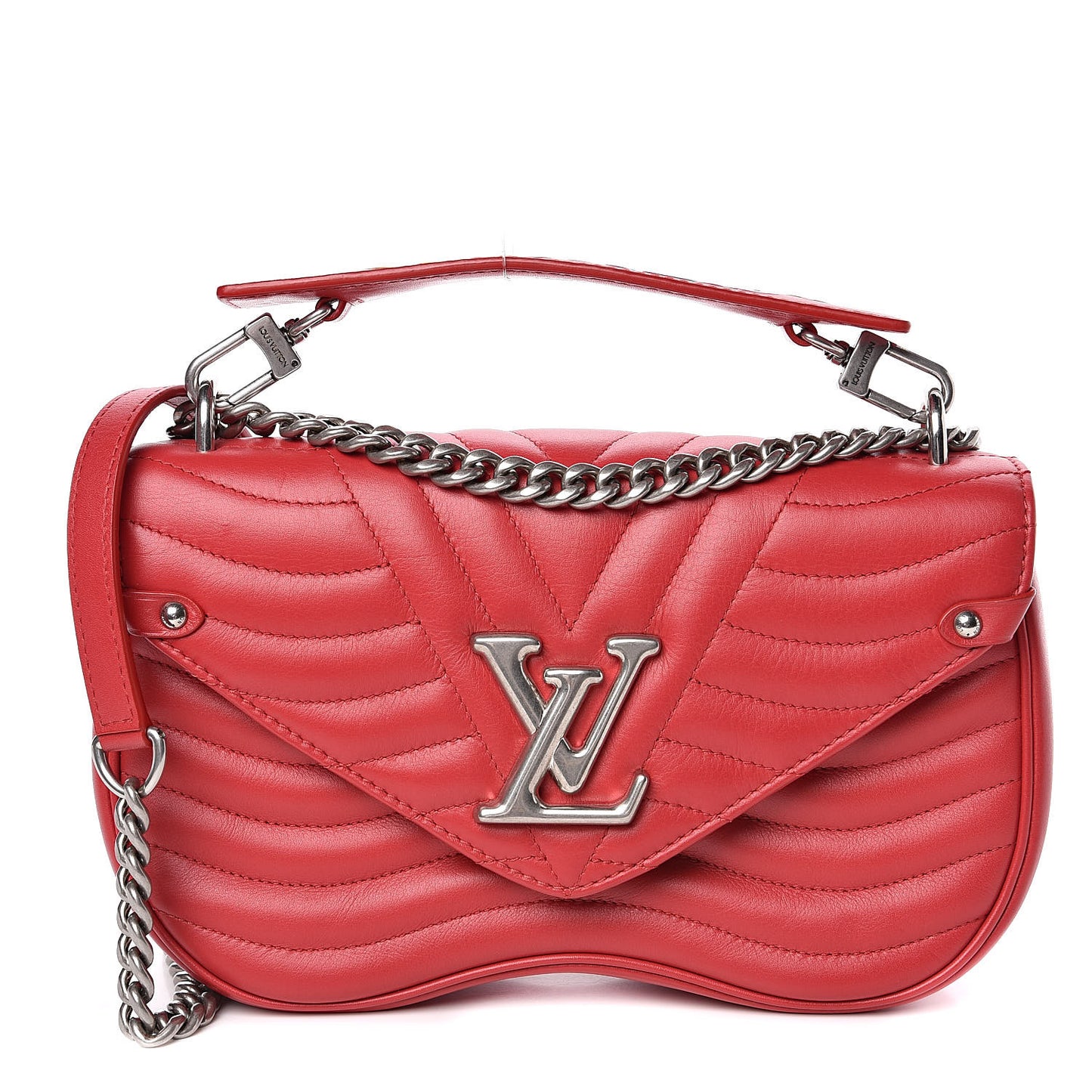 Calfskin New Wave Chain MM Ecarlate