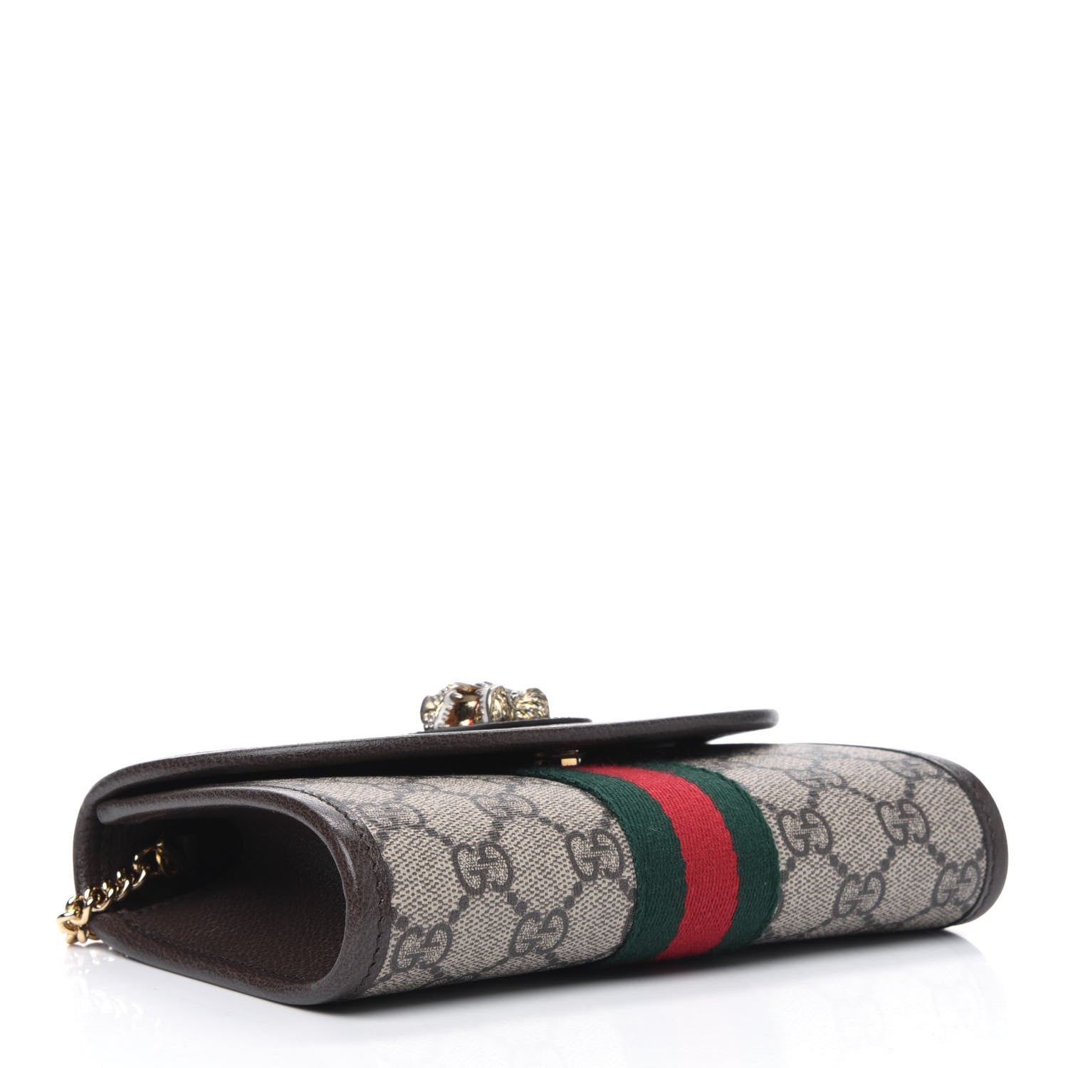 Gucci GG Supreme Monogram Web Mini Rajah Slim Flap Shoulder Bag Beige New Acero 4 of 4