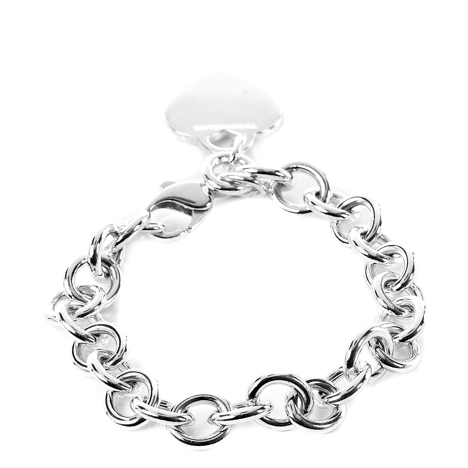 Tiffany Sterling Silver Heart Tag Charm Bracelet 3 of 4