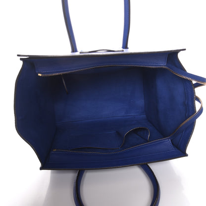 Celine Drummed Calfskin Mini Luggage Indigo 5 of 7