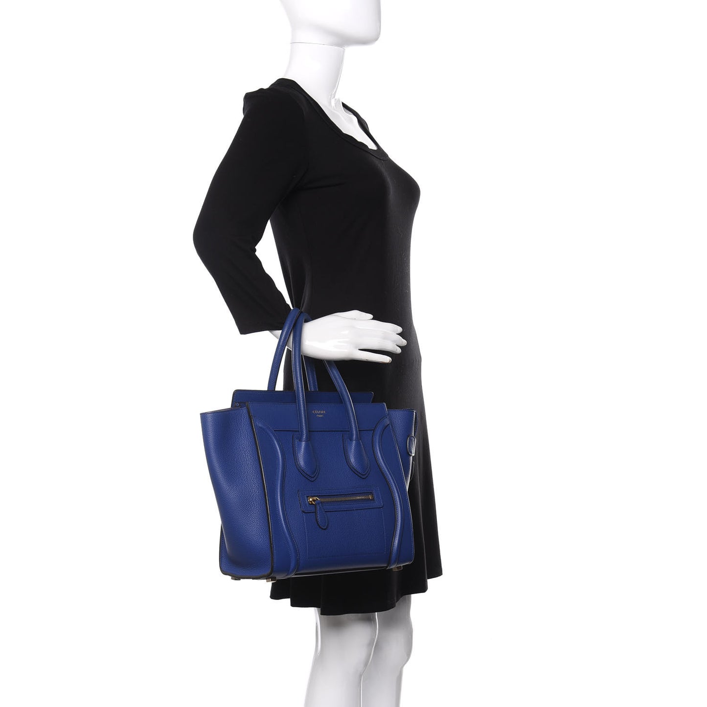 Drummed Calfskin Micro Luggage Indigo
