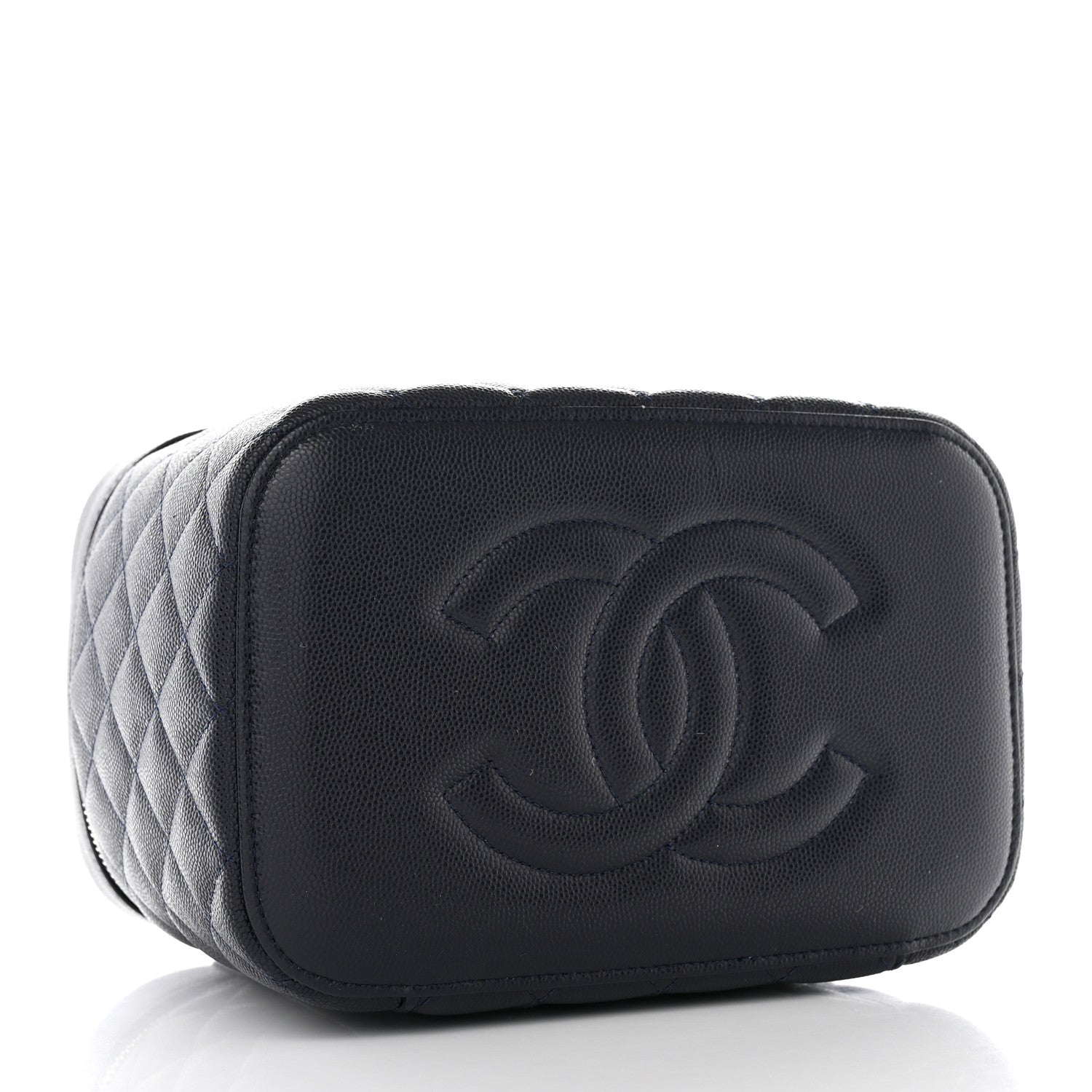 Chanel Caviar Quilted Large Vanity Pouch Navy 4 of 13