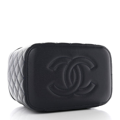 Chanel Caviar Quilted Large Vanity Pouch Navy 4 of 13