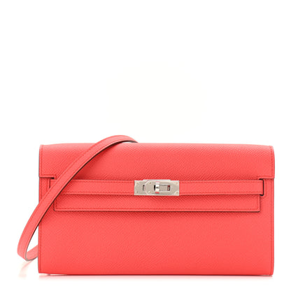 Hermes Epsom Kelly Wallet To Go Rose Texas 1 of 9