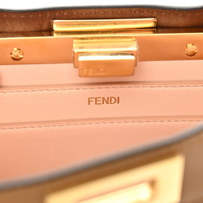 Fendi Vitello Seta Nappa Bi-Color Small Peekaboo I SEE U Satchel Miele Scuro Light Rose Ghianda 8 of 13