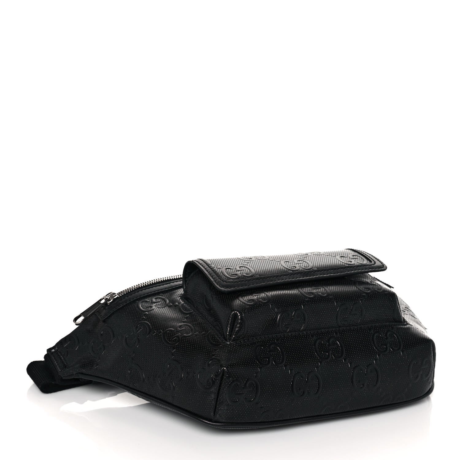 Gucci Calfskin GG Tennis Embossed Pocket Belt Bag Black 4 of 13
