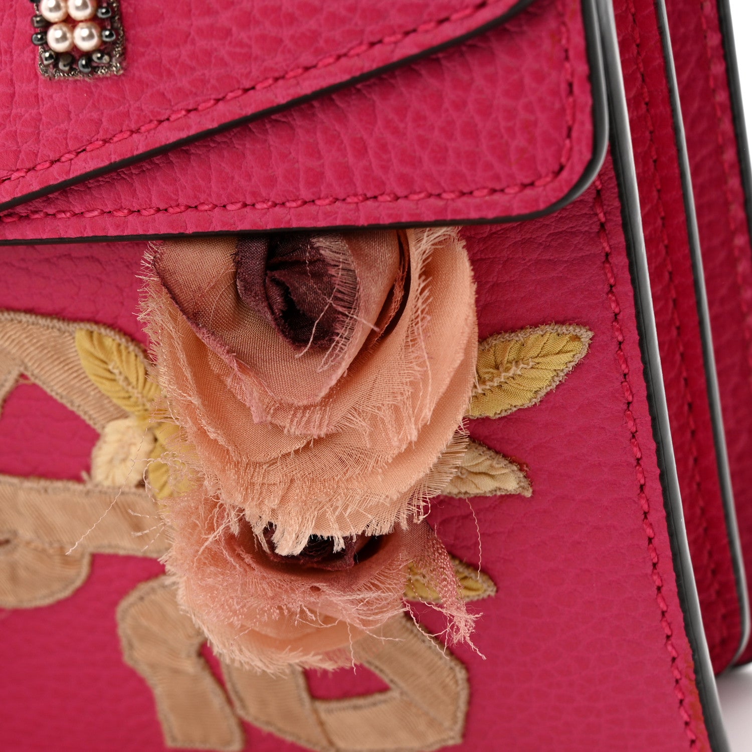 Gucci Pebbled Calfskin Embellished Guccify Small Dionysus Shoulder Bag Rosa 12 of 16