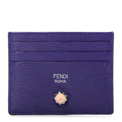 Fendi Vitello Elite Flowerland Card Holder Purple Rain Multicolor 1 of 7
